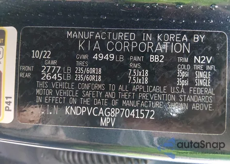 2023 Kia Sportage Hybrid Ex z USA, uszkodzony, nr VIN KNDPVCAG8P7041572